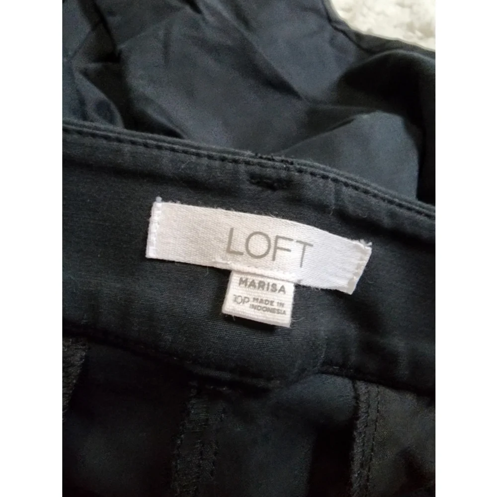 Loft Marisa The Riviera Pant Straight Leg Black Dress Ankle Pants Size 10 Petite - Picture 4 of 8